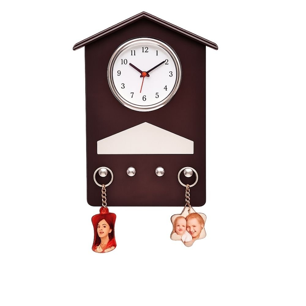 Wooden Wall Clock Key Holder | Customized Corporate Gift
