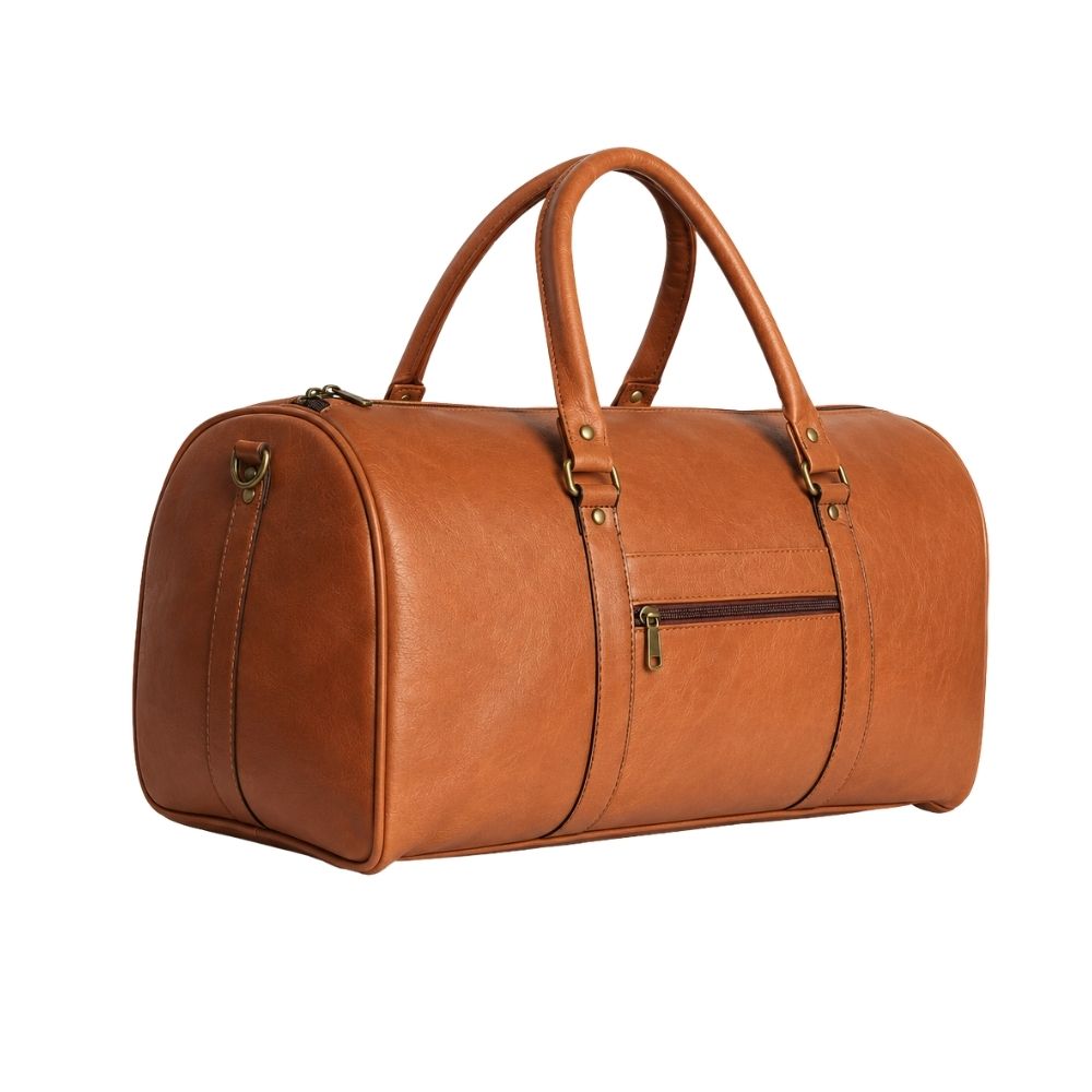 Brown Leather Travel Duffle Bag for Business Trips & Corporate Gifting