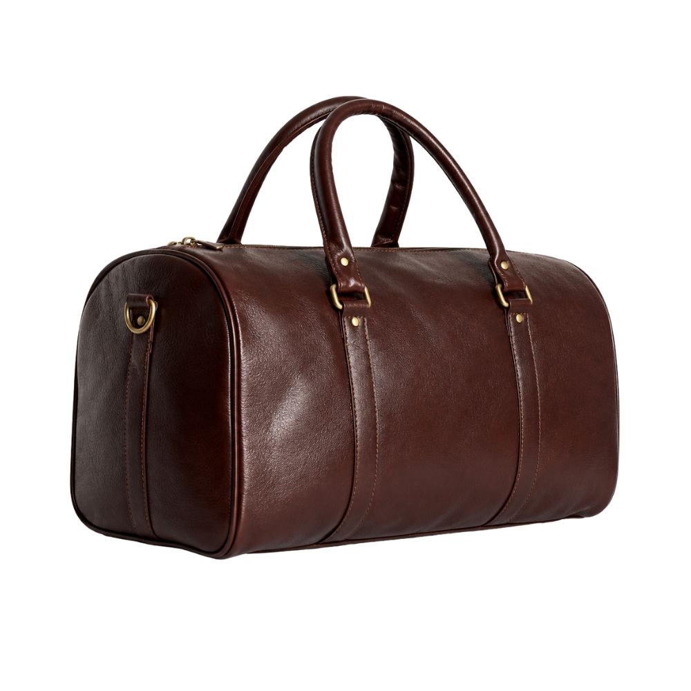 Dark Brown Leather Travel Duffle Bag for Business & Corporate Gifting