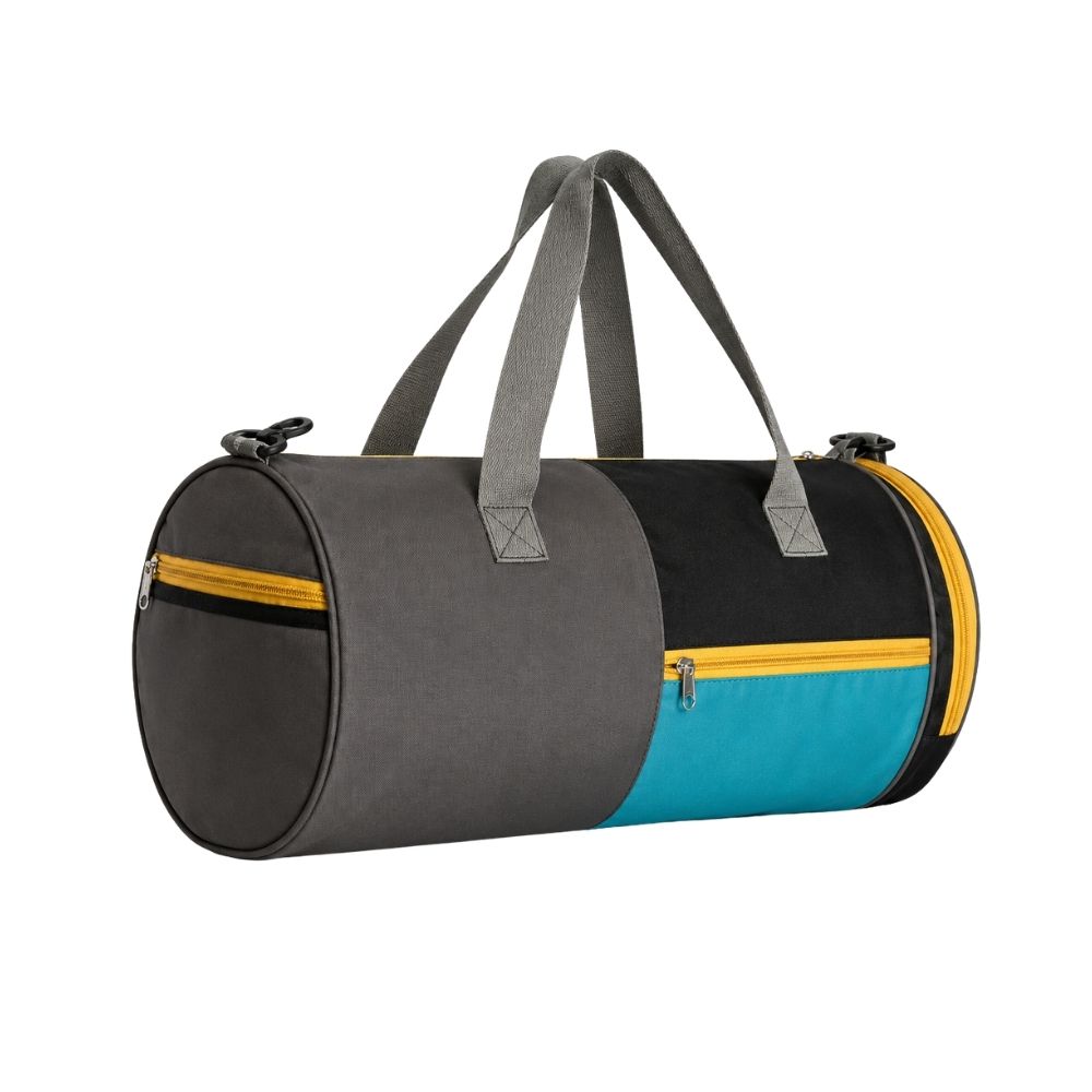 Grey & Blue Travel Duffle Bag for Gym, Sports & Corporate Gifting