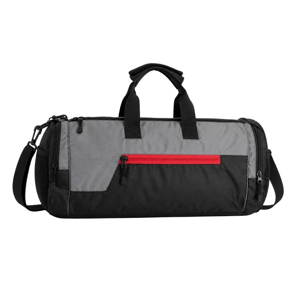 Grey & Black Sports Duffle Bag for Travel, Gym & Corporate Gifting