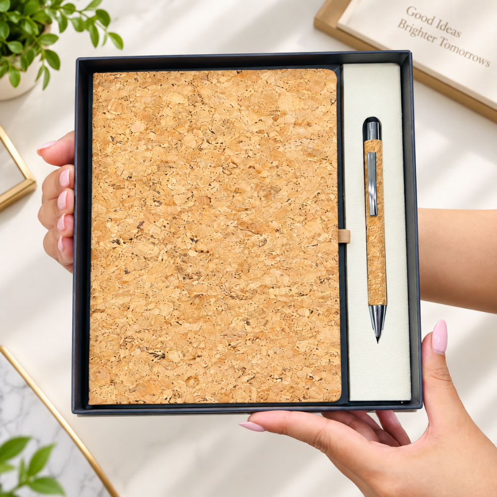 Cork Diary & Pen Gift Set – Welcome Kit for Employees