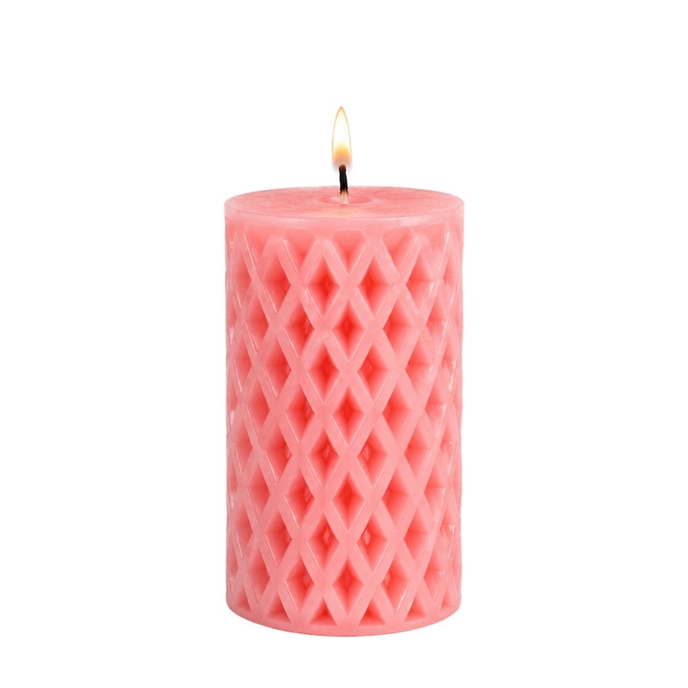 Diamond Pattern Pillar Shape Candle – Candles for Corporate Gifts