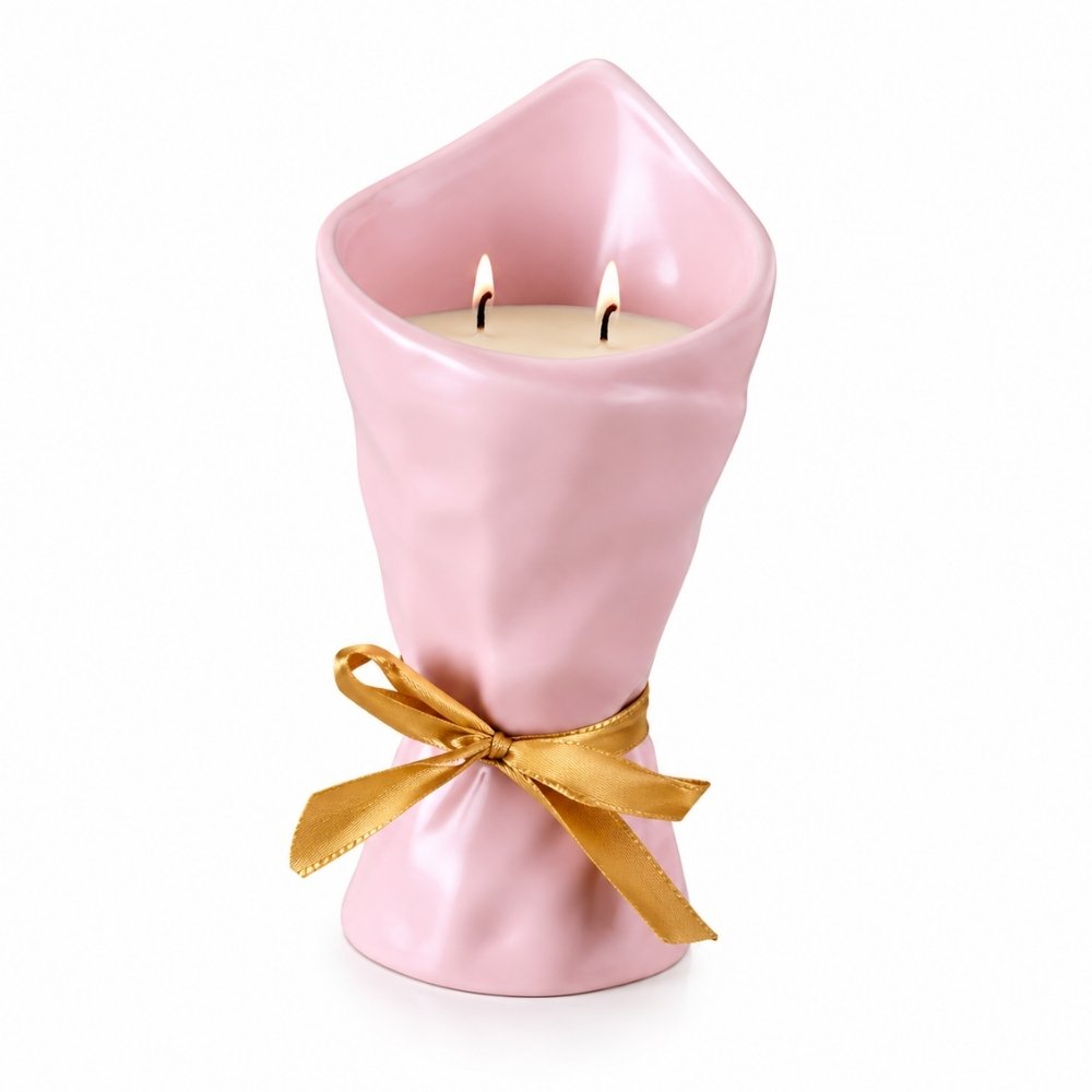 Bouquet Candle with Satin Bow – Candles for Corporate Gifts