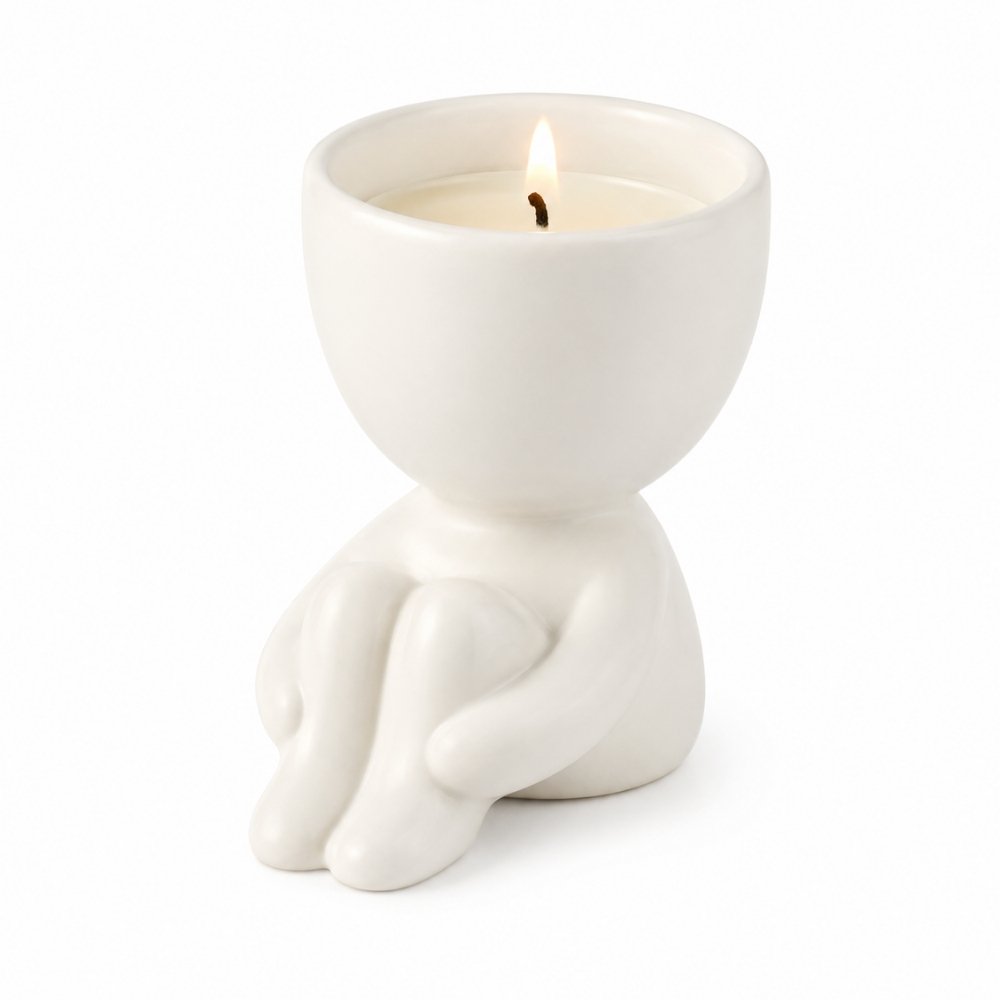Ceramic Candle – White-Pink Peony & Black Royal Orchid | Candles for Corporate Gifts
