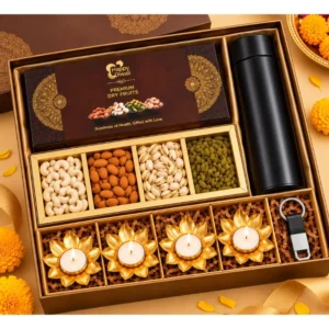 Customized Diwali corporate gift box with diary pen and bottle
