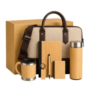 Reusable corporate Diwali gifts with jute bag and bottle